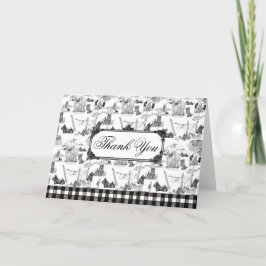 SCOTTISH Terrier Black Toile w/Customization Bedankkaart