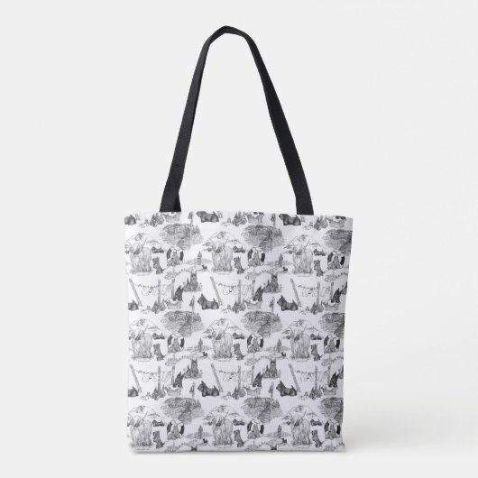 SCOTTISH Terrier Black Toile w/Customization Tote Bag (Achterkant)