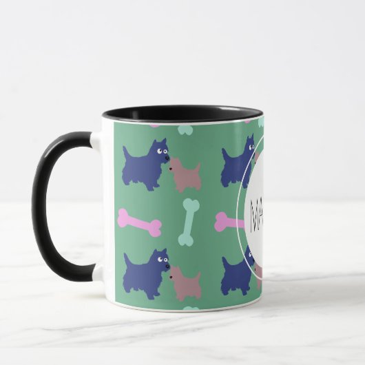 Scottish Terrier Botten Monogram Name Combo Mok (Links)