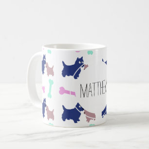 Scottish Terrier Botten Monogram Name Mok