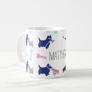 Scottish Terrier Botten Monogram Name Mok