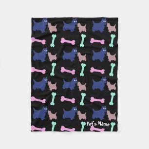Scottish Terrier Botten Personalized Dog Blanket 3 Fleece Deken