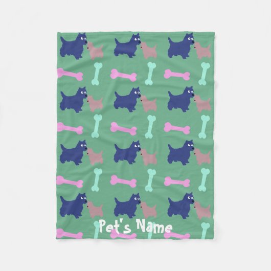 Scottish Terrier Botten Persoonlijke Dog Blanket 1 Fleece Deken (Voorkant)