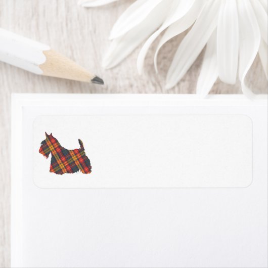 Scottish Terrier Buchanan Tartan Etiket (Insitu)