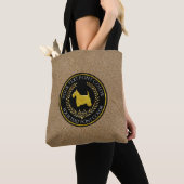 Scottish Terrier Burlap Pattern Tote Bag (Dichtbij)