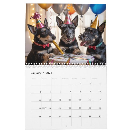 Scottish Terrier Calendar Kalender (Jan 2026)