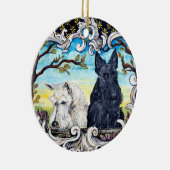 Scottish Terrier Cartouche Keramisch Ornament (Rechts)