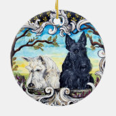 Scottish Terrier Cartouche Keramisch Ornament (Achterkant)
