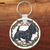 Scottish Terrier Celtic Knotwork Sleutelhanger (Voorkant)