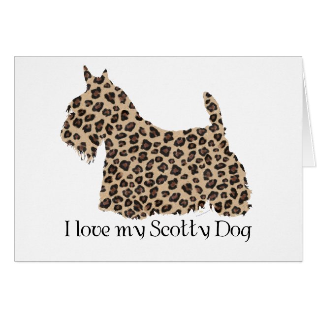 Scottish Terrier Cheetah Print (Voorkant Horizontaal)