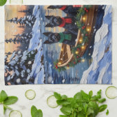 Scottish Terrier Christmas Boat Holiday Theedoek (Gevouwen)