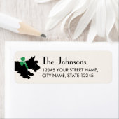 Scottish Terrier Christmas Green Retouradres Etiket (Insitu)