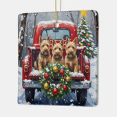 Scottish Terrier Christmas Red Truck Holiday Keramisch Ornament (Links)