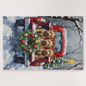 Scottish Terrier Christmas Red Truck Holiday Legpuzzel (Horizontaal)