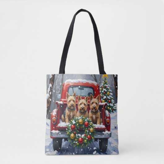 Scottish Terrier Christmas Red Truck Holiday Tote Bag (Voorkant)