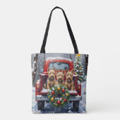 Scottish Terrier Christmas Red Truck Holiday Tote Bag (Achterkant)