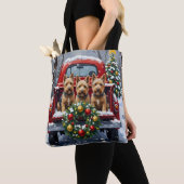 Scottish Terrier Christmas Red Truck Holiday Tote Bag (Dichtbij)