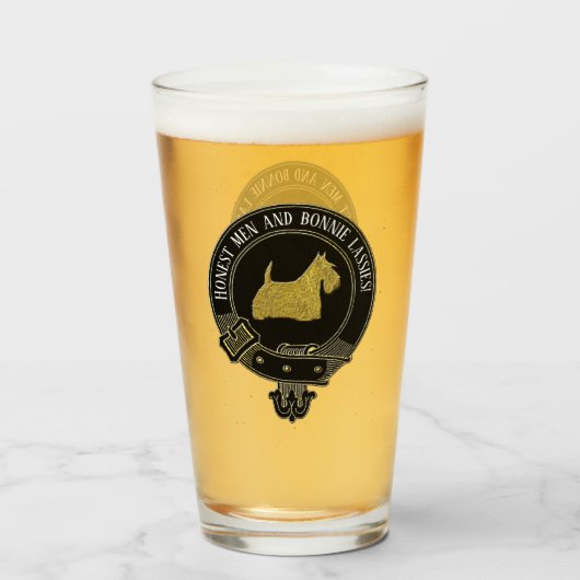 Scottish Terrier Clan Crest and Toast Glas (Voorkant gevuld)