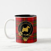 Scottish Terrier Clan Crest Tartan Tweekleurige Koffiemok (Links)