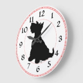 Scottish Terrier Clock Grote Klok (Hoek)