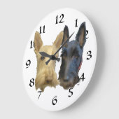 Scottish Terrier Clock Grote Klok (Hoek)