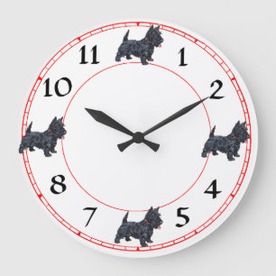 Scottish Terrier Clock Grote Klok