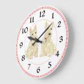 Scottish Terrier Clock Grote Klok (Hoek)