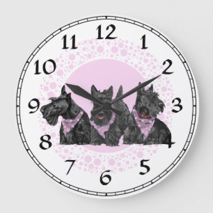 Scottish Terrier Clock Grote Klok