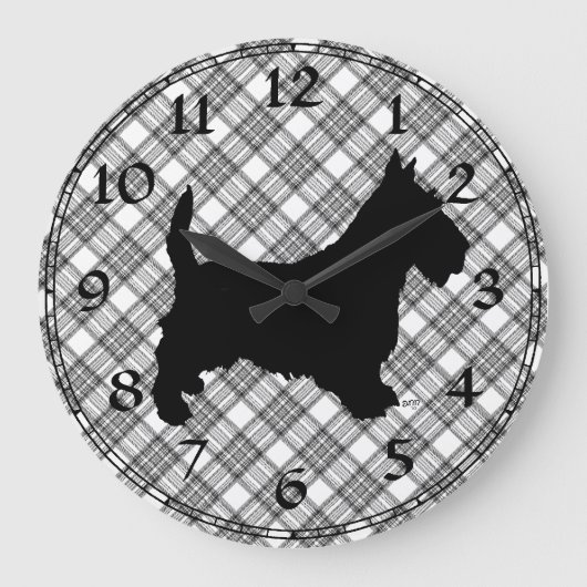Scottish Terrier Clock Grote Klok (Voorkant)