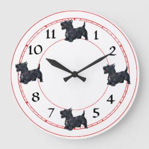 Scottish Terrier Clock Grote Klok