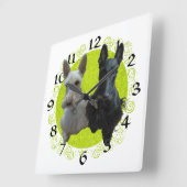 Scottish Terrier Clock Vierkante Klok (Hoek)
