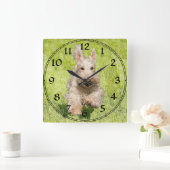 Scottish Terrier Clock Vierkante Klok (Huis)