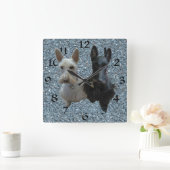 Scottish Terrier Clock Vierkante Klok (Huis)