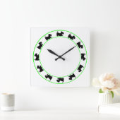Scottish Terrier Clock Vierkante Klok (Huis)