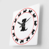 Scottish Terrier Clock Vierkante Klok (Hoek)