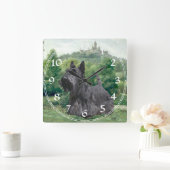 Scottish Terrier Clock Vierkante Klok (Huis)