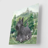 Scottish Terrier Clock Vierkante Klok (Hoek)