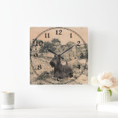 Scottish Terrier Clock Vierkante Klok (Huis)