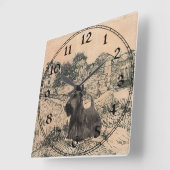 Scottish Terrier Clock Vierkante Klok (Hoek)