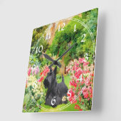 Scottish Terrier Clock Vierkante Klok (Hoek)