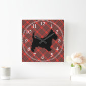 Scottish Terrier Clock Vierkante Klok (Huis)