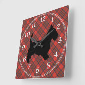 Scottish Terrier Clock Vierkante Klok (Hoek)