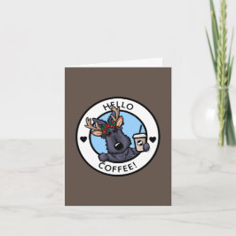 Scottish Terrier Coffee Lover Kerstmis Kaart
