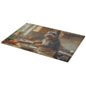 Scottish Terrier Cooking in Kitchen Snijplank (Hoek)