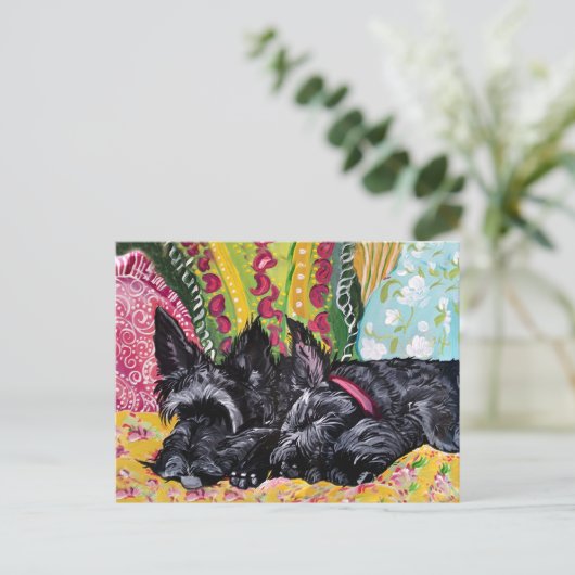Scottish Terrier Cottage Briefkaart (Staand voorkant)