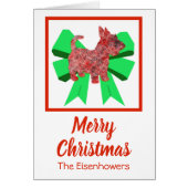Scottish Terrier Cute Kerstmis Dog Bow Card (Voorkant)