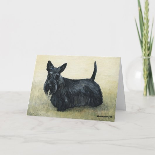 "Scottish Terrier" Dog Art Blank Notecard Kaart (Voorkant)