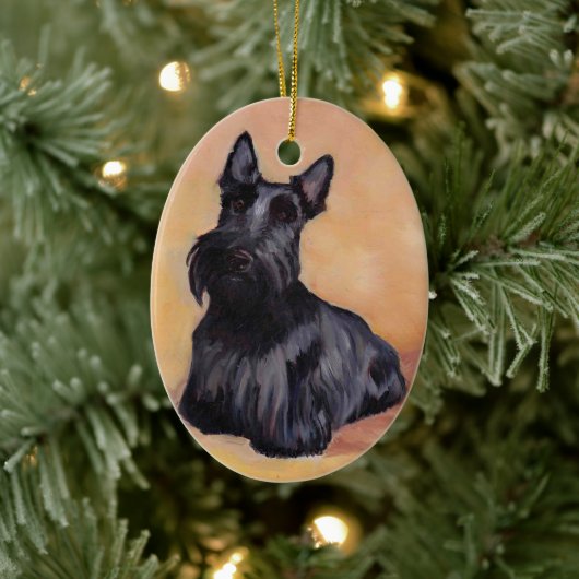 Scottish Terrier Dog Art Ornament Oval (Boom)