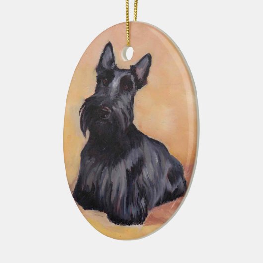 Scottish Terrier Dog Art Ornament Oval (Links)