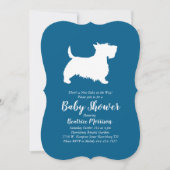 Scottish Terrier Dog Baby shower Blue Boy Kaart (Voorkant)